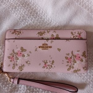 ACCORDION ZIP WALLET WITH ROSE BOUQUET PRINT